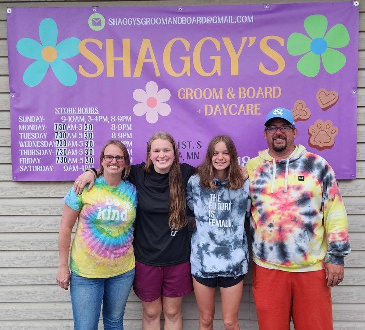 The owners of shaggy;s Groom and Board in Virginia Minnesota